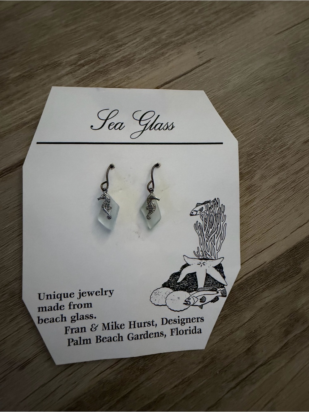 Seahorse Dangle Earrings - White
